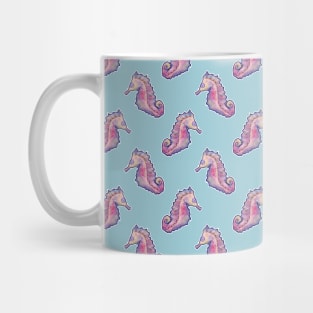 Pink Watercolor Seahorse Pattern Mug